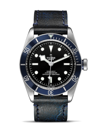 Tudor Black Bay 41 mm steel case, Aged leather strap (watches)